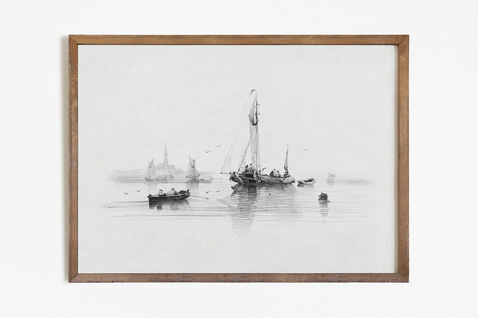 Sailboat Print  Vintage Nautical Sketch  Beach House Decor | Etsy | Etsy (US)