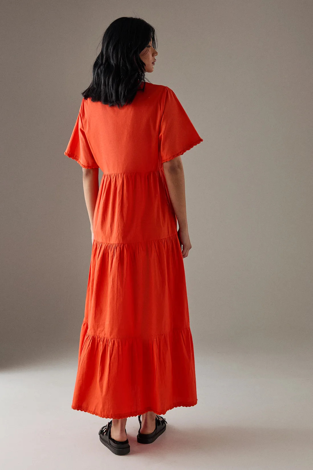 Poplin Whipstitch Trim Midi Smock Dress | boohoo (US & Canada)