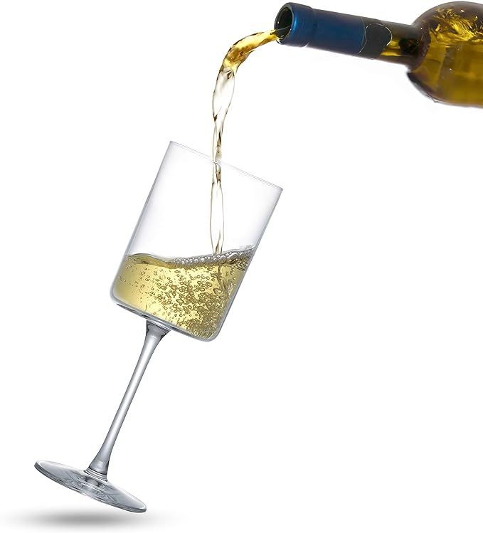 Amazon.com | JoyJolt Claire 11.4oz White Wine Glass Set. White Wine Glasses Set of 2 Crystal Glas... | Amazon (US)