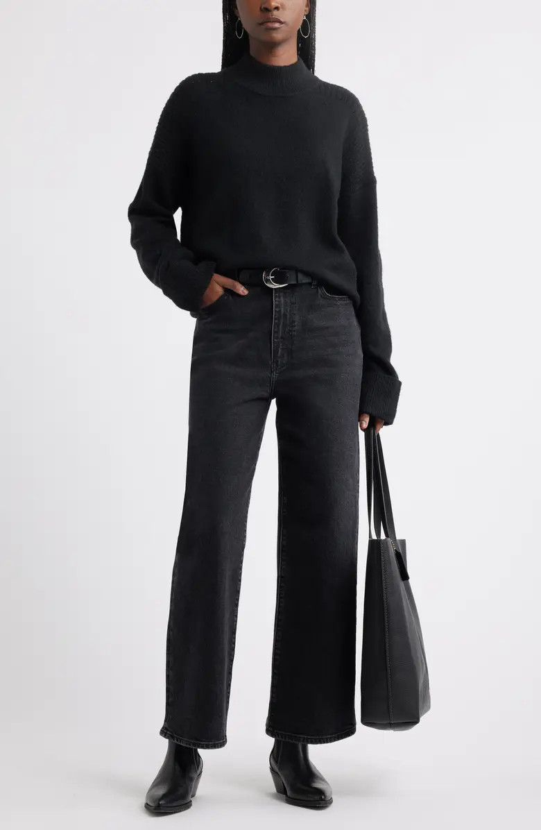 Rib Detail Mock Neck Sweater | Nordstrom