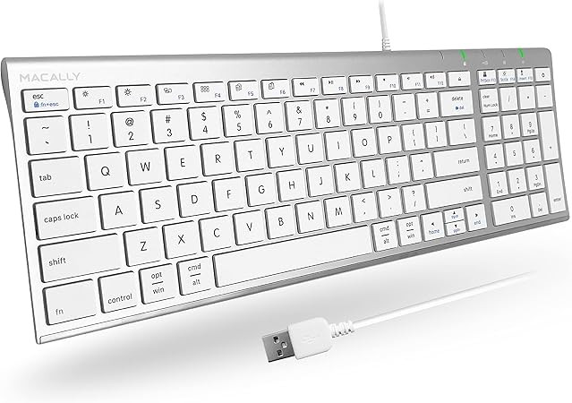 Macally Wired Keyboard for Mac, Compatible Apple Keyboard with Numeric Keypad - Slim, Space-Savin... | Amazon (US)