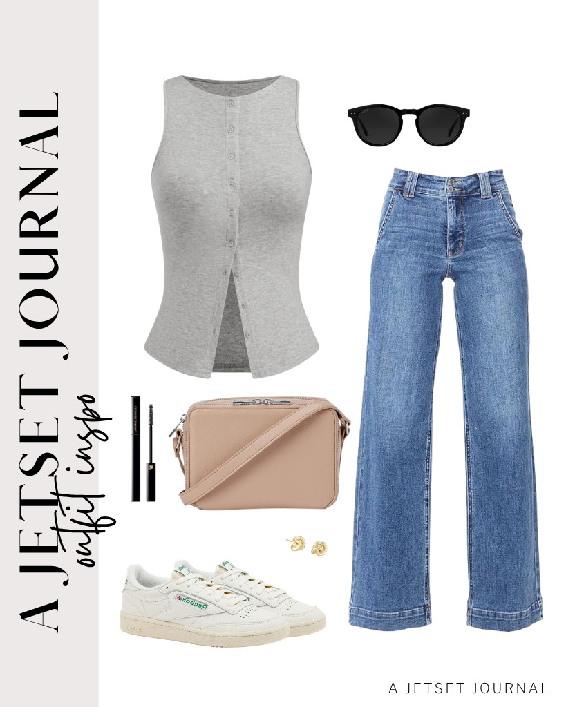 To start, wear a CIDER button-down tank top and high-waisted jeans. These Reebok tennis sneakers would be nice footwear, then add a nice crossbody bag like this to style. To finish the fit, apply this mascara from Lancôme.


#LTKSeasonal #LTKSaleAlert #LTKTravel 

 