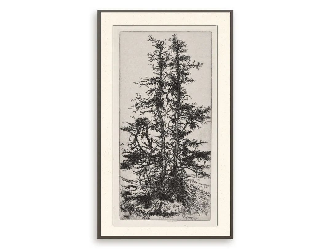 Vintage moss tree print, Antique botanical wall art, Printable tree drawing | Etsy (US)