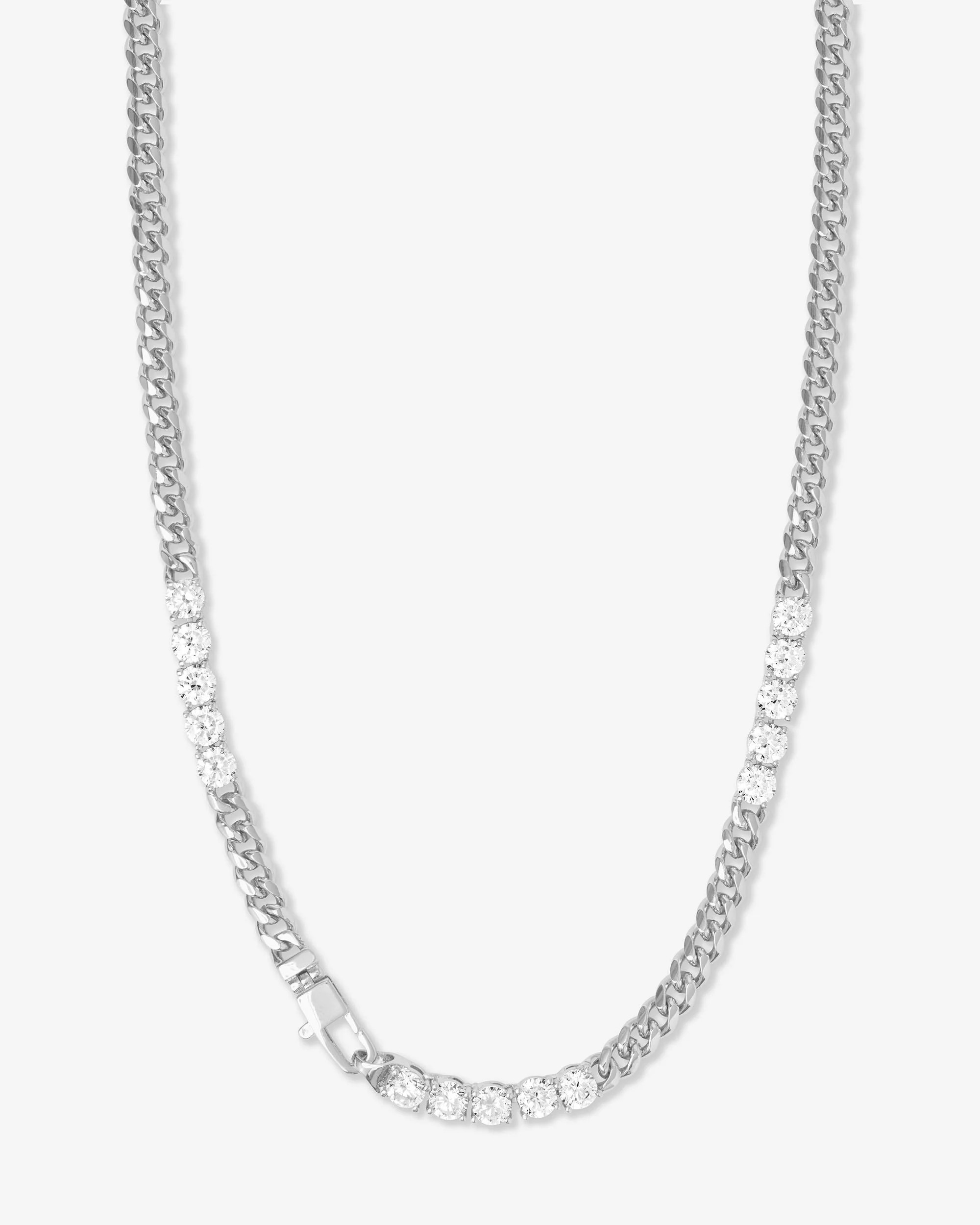 Julian's Obsessed with Diamonds Necklace 5mm - Silver|White Diamondett | Melinda Maria Jewelry