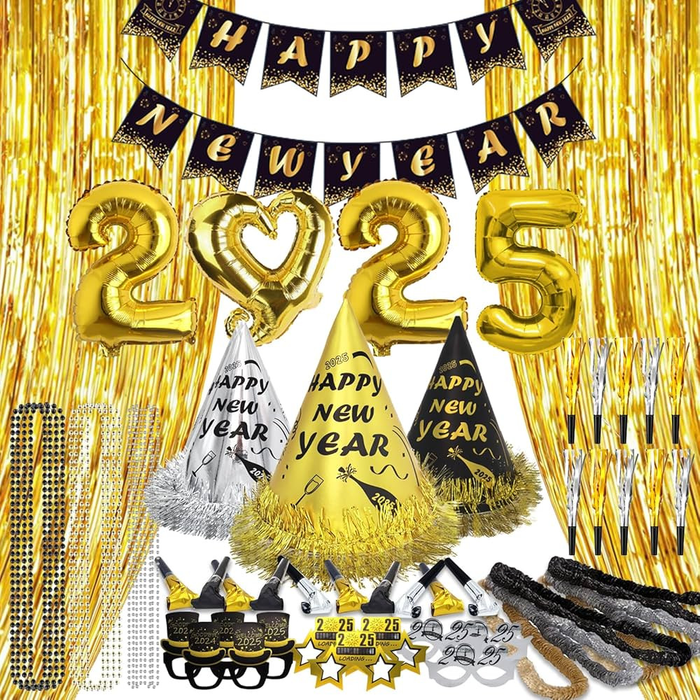 New Years Eve Party Supplies 2025 - Happy New Year Party Supplies Kit for 20 Guests, Including Ha... | Amazon (US)