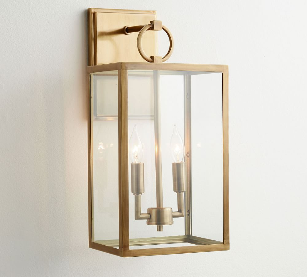 Manor Outdoor Glass &amp; Iron Sconce (19'') | Pottery Barn (US)