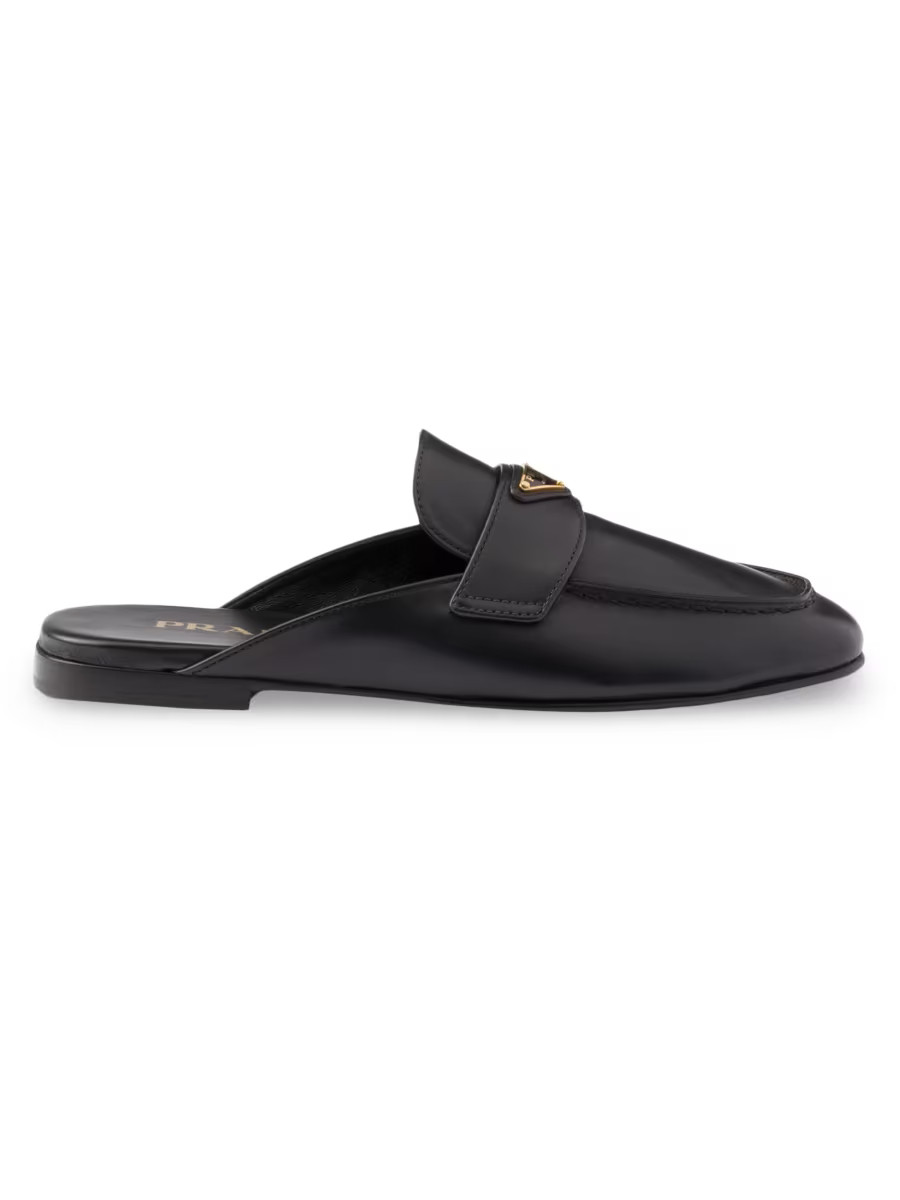 Prada Leather Mules | Saks Fifth Avenue | Saks Fifth Avenue