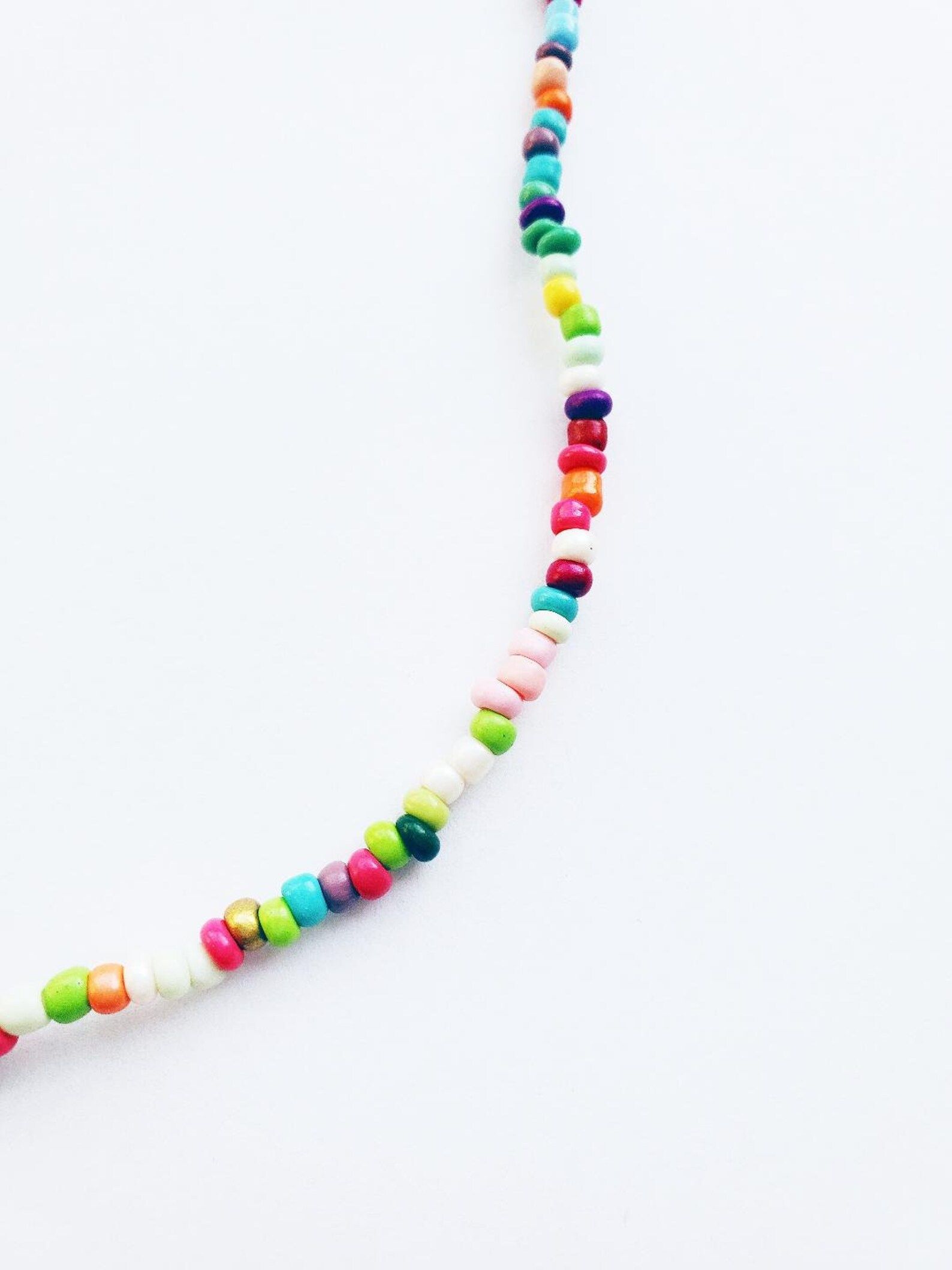 Rainbow Bead Necklace Seed Beaded Summer Beach Choker Girls | Etsy | Etsy (US)