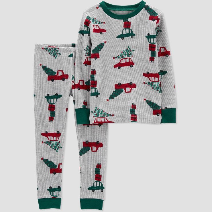 Carter's Just One You® Toddler Girls' 2pc Christmas Cars Pajama Set - Gray | Target