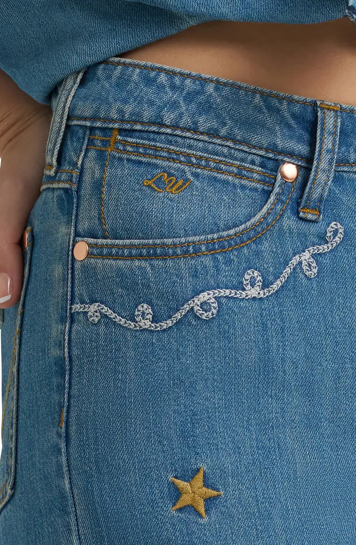 x Lainey Wilson Embroidered Cheeky Wide Leg Jeans | Nordstrom