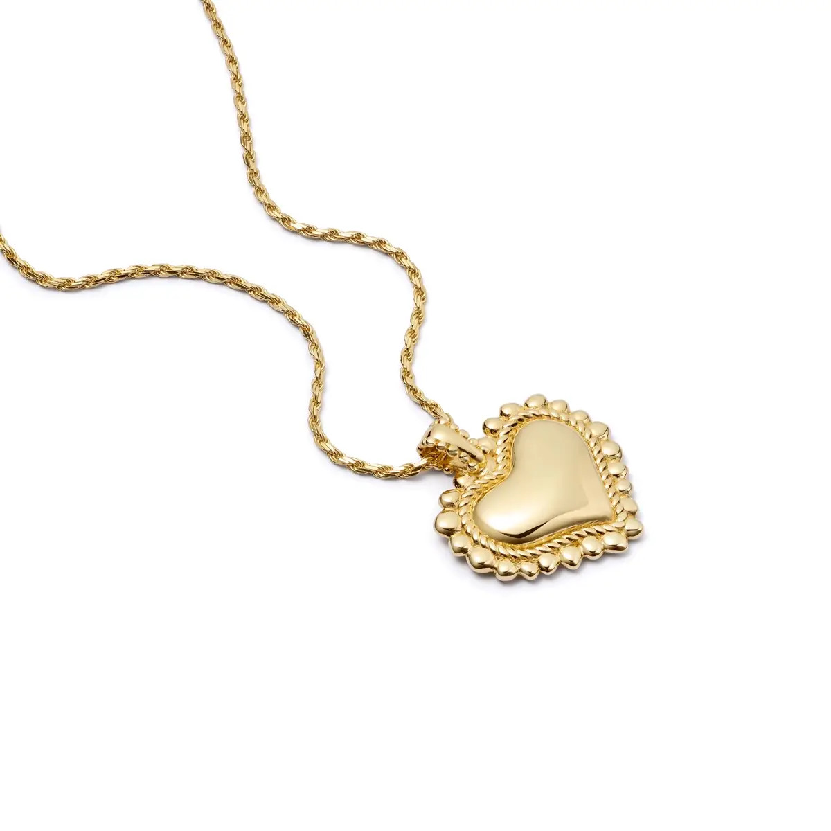 Engravable Bobble Heart Necklace 18ct Gold Plate | Daisy London Jewellery