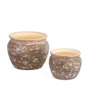 2pc Textured Stoneware Jug Planter Set | TJ Maxx