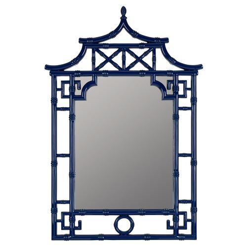 Isla Chinoiserie Wall Mirror, Cobalt | One Kings Lane