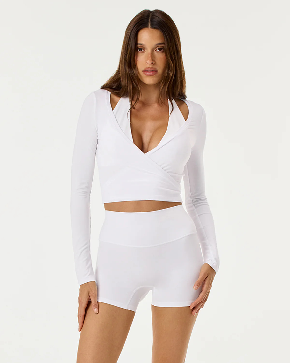 Ballet Wrap Top | White | Crop Shop Boutique US
