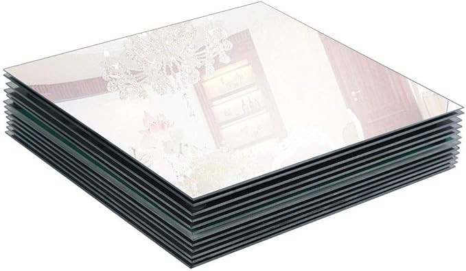 Murrey Home 12" Square Mirror Tray Gym Mirrors for Home Gym, Frameless Mirror Tiles for Wall Ceil... | Amazon (US)