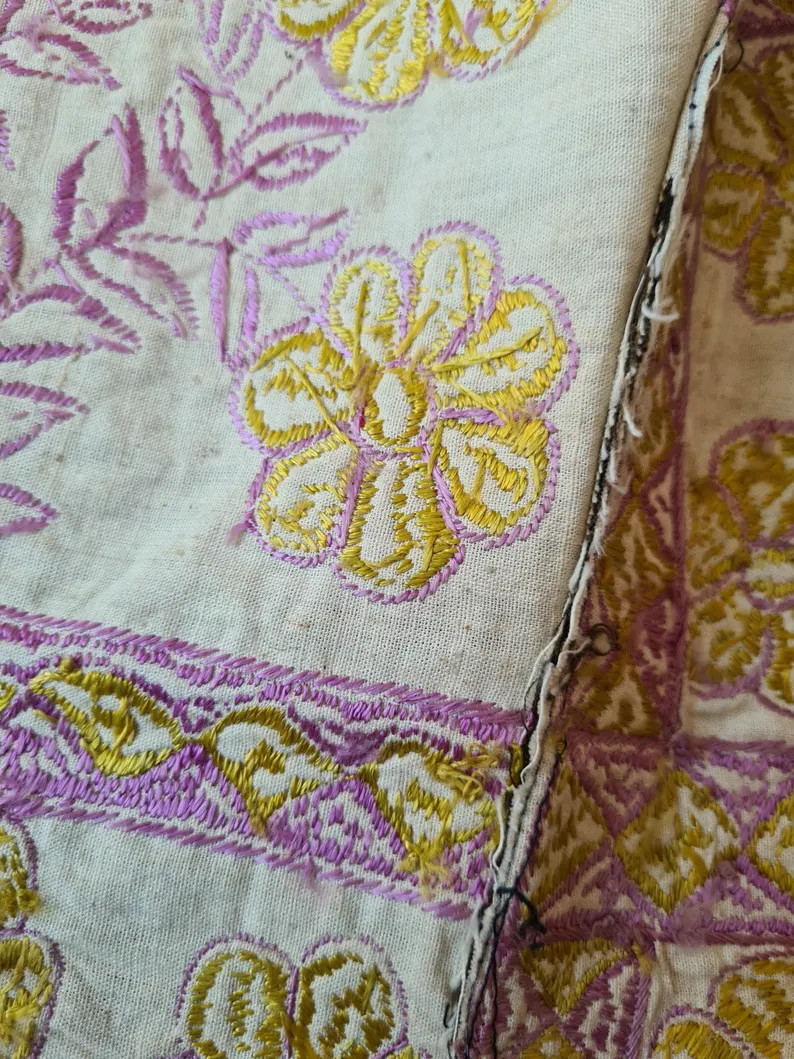 S xs Vintage silk thread Afghan hand embroidered vest waistcoat | Etsy (US)