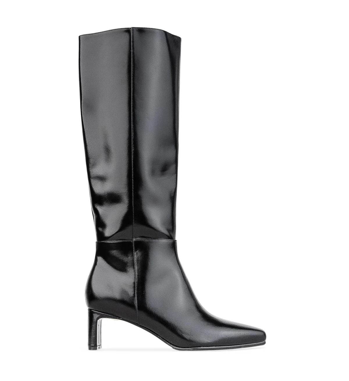 Cacique Black Boxed Leather Knee High Boots | Bared Footwear | Bared Footwear
