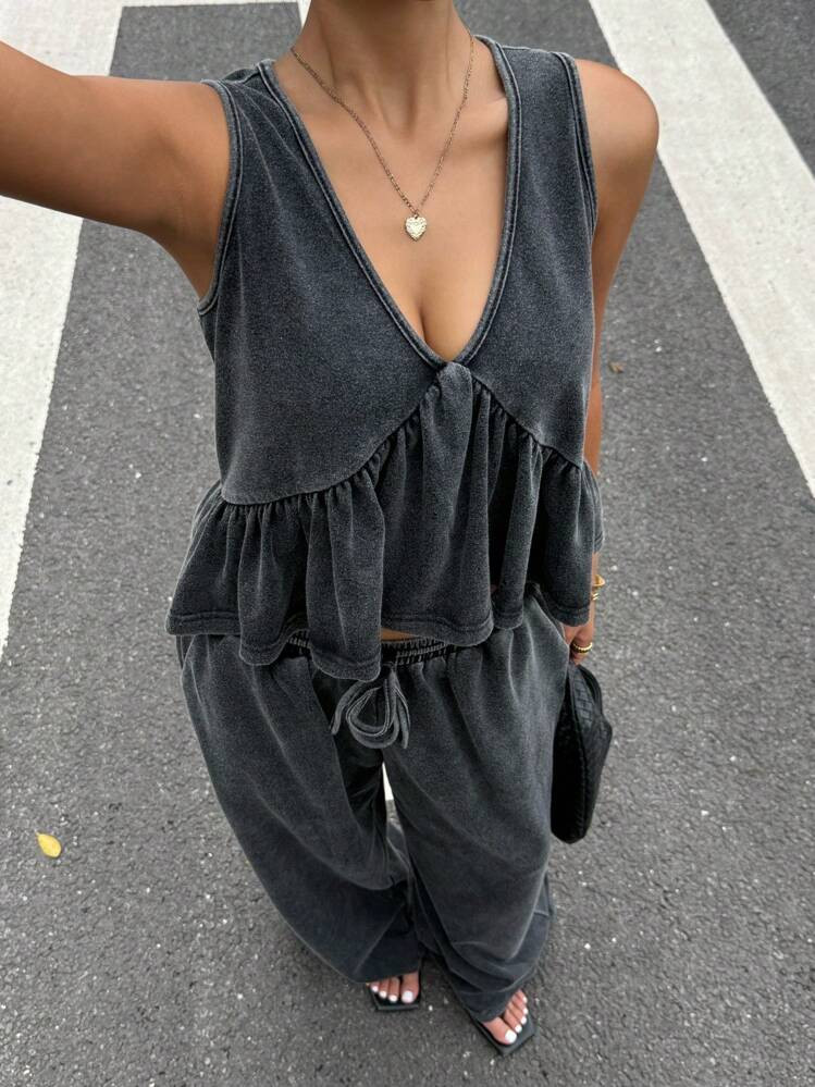 women’s distressed/washed set | SHEIN