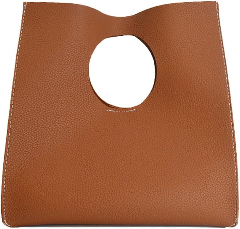 Vintage Minimalist Style Soft Pu Leather Handbag Clutch Small Tote | Amazon (US)