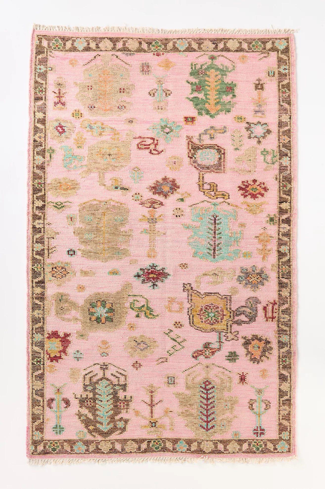 Niantic Hand-Knotted Wool Blend Pink Rug | Anthropologie (US)