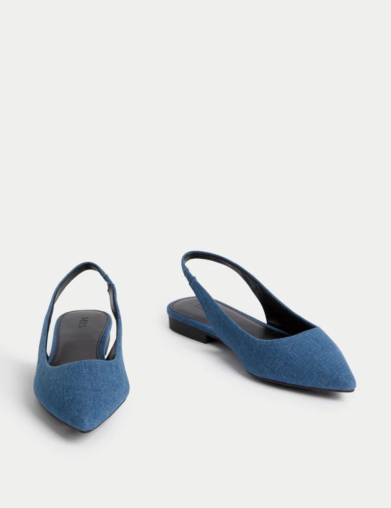 Denim Flat Slingback Shoes | Marks & Spencer (UK)