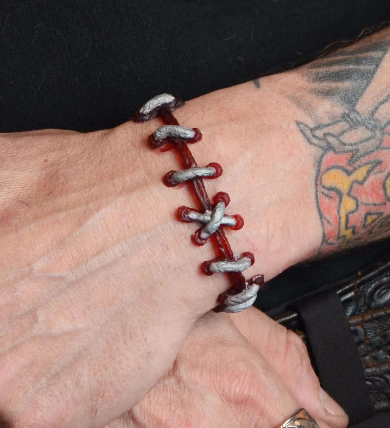 Frankenstein Monster - Silver stitches on Dark Red | Etsy (Global)