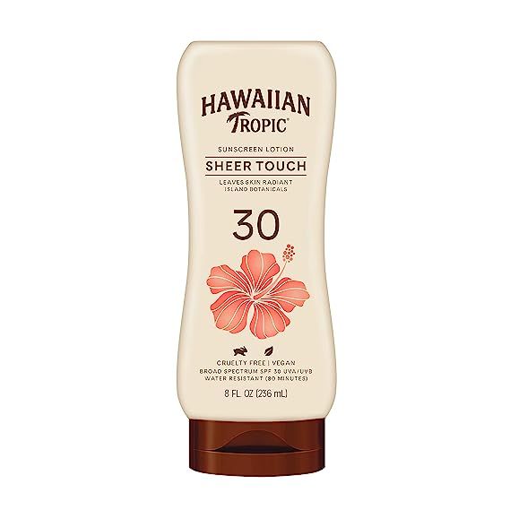 Hawaiian Tropic Sheer Touch Lotion Sunscreen SPF 30, 8oz | Hawaiian Tropic Sunscreen SPF 30, Sunb... | Amazon (US)