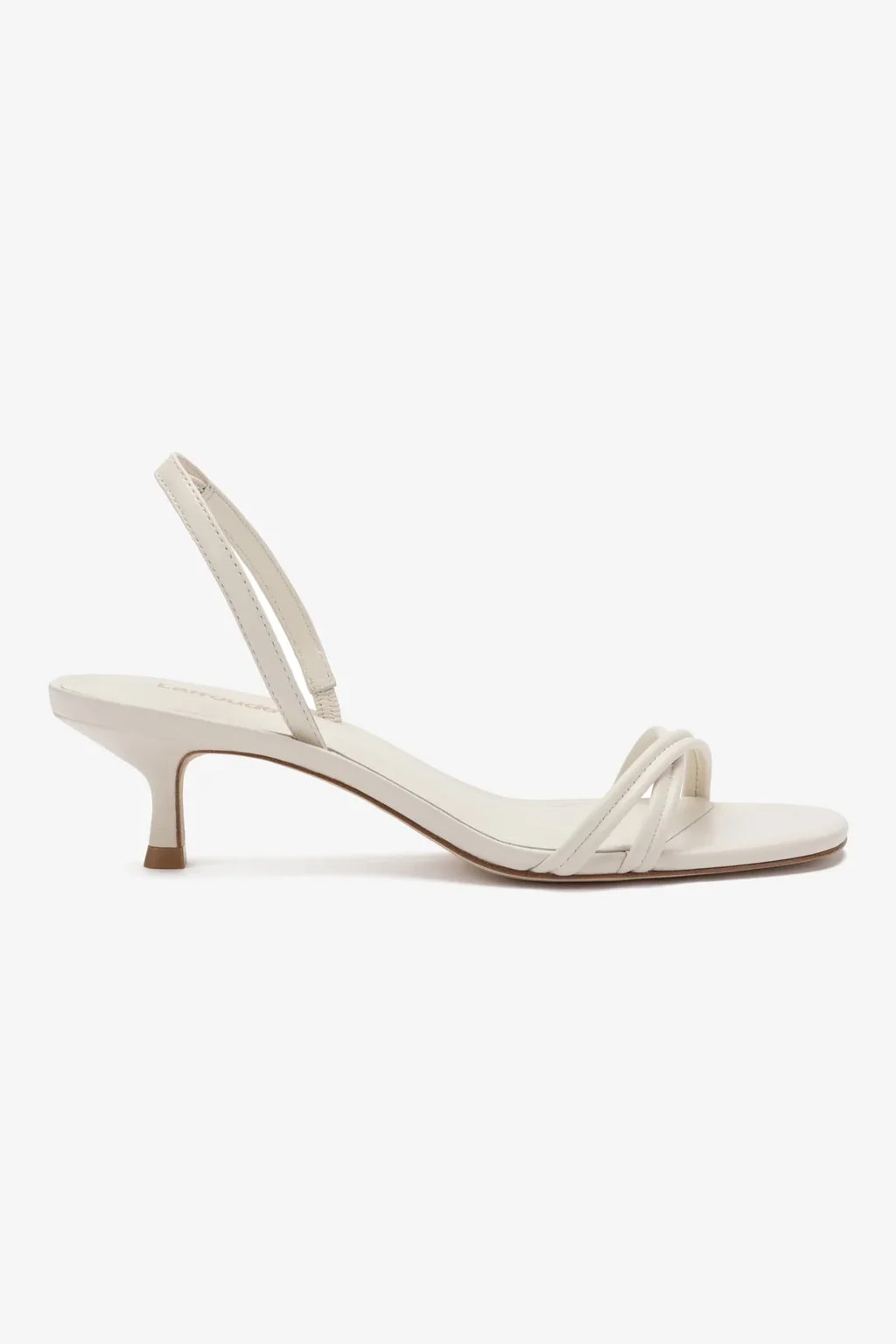 Mini Annie Sandal In Ivory Leather | Larroude