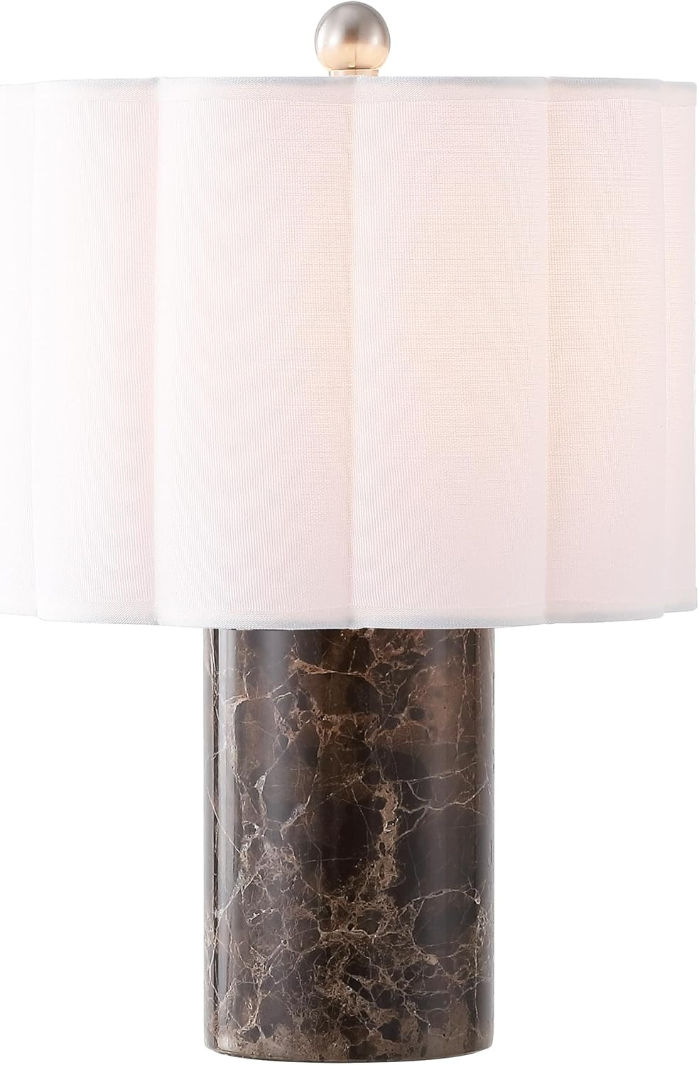 SAFAVIEH Lighting Collection – Rosalie Dark Brown 18 Inch Marble Table Lamp with Channel Tufted Shade, Modern Accent Lighting, Bulb Included (TBL4684A) | Amazon (US)