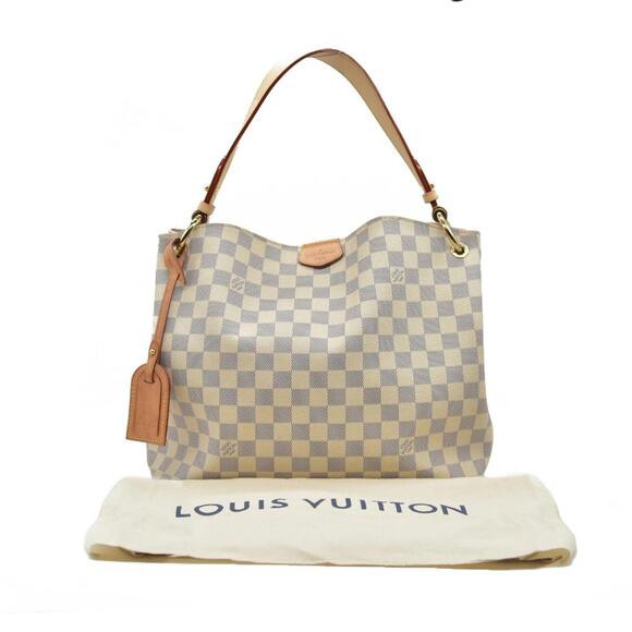 Louis Vuitton Graceful Mm Rose Ballerine White Damier Azur | Poshmark
