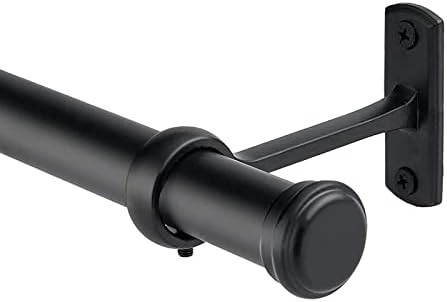 Curtain Rods, 1 Inch Curtain Rods for Windows 66 to 120, Black Curtain Rod, Hanging Curtain Rod w... | Amazon (US)