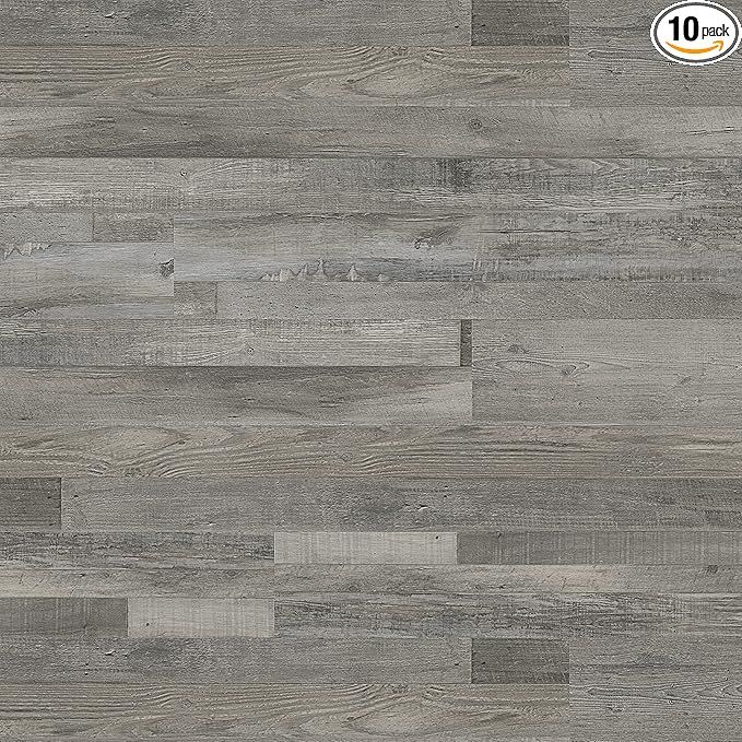 VyLuxe 100002172 Madera 7" x 48" Luxury SPC Rigid Core Vinyl Plank Flooring, Silver Oak (10-Pack,... | Amazon (US)