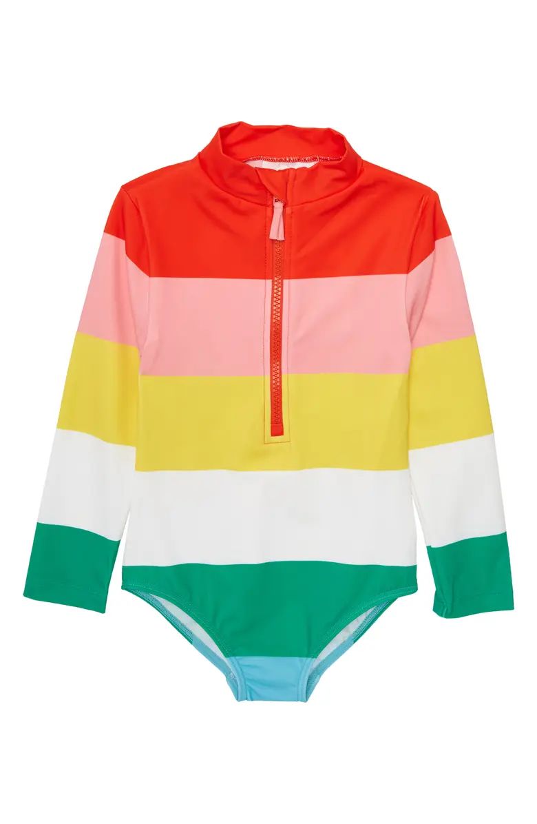 Kids' Stripe One-Piece Rashguard Swimsuit | Nordstrom