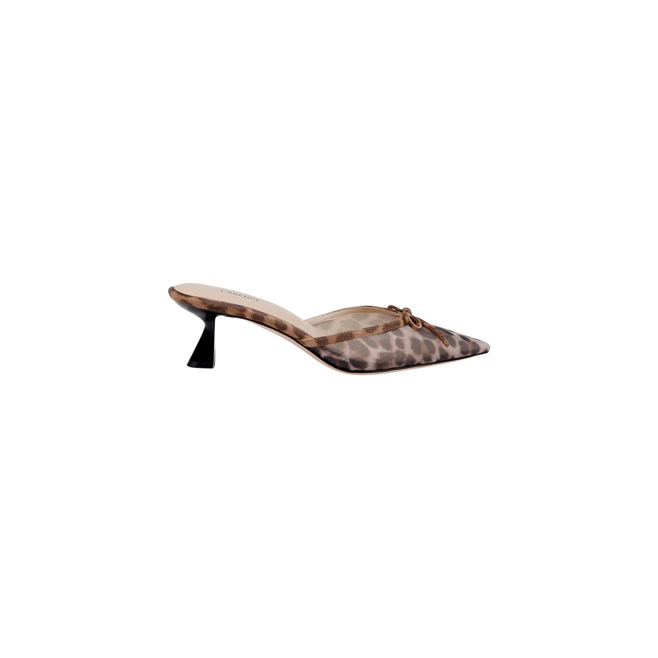 L'AGENCE Palermo Mesh Mule In Leopard Mesh | L'Agence