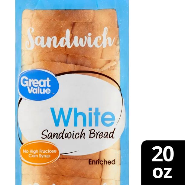 Great Value White Sandwich Bread, 20 oz - Walmart.com | Walmart (US)