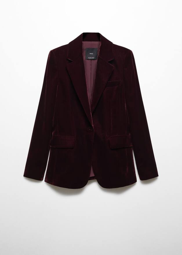 Velvet blazer -  Women | Mango USA | MANGO (US)