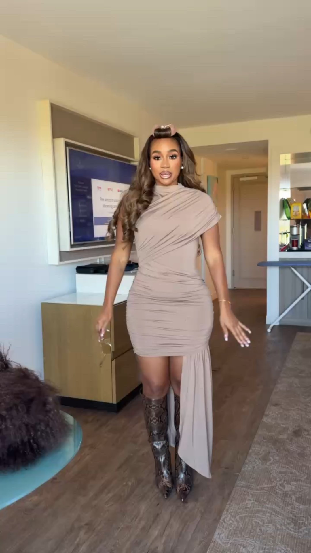 Ruched detailed mini dress style inspo! Could work for multiple occasions! Semi-formal winter outfit! 

#LTKootd #LTKMidsize #LTKFindsUnder100