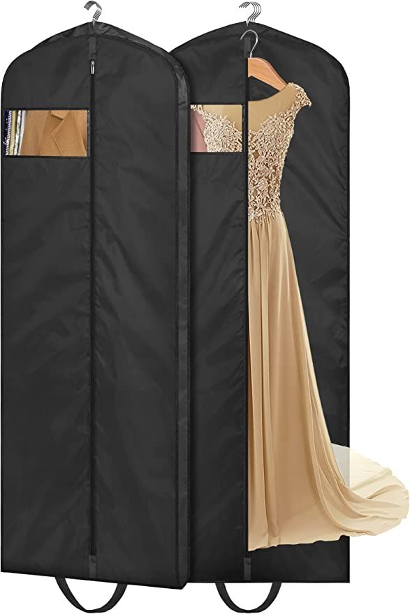 MISSLO 65" Long Garment Bags for Travel Dress Bags Wedding Dress Cover Waterproof Clothing Bags S... | Amazon (US)
