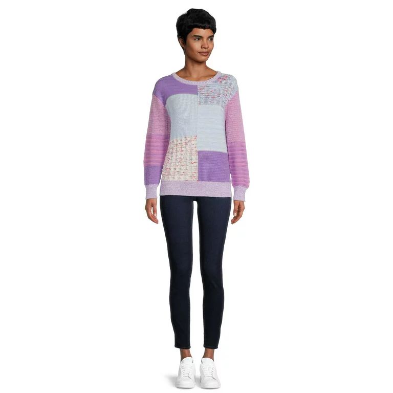 Time And Tru Women's Patchwork Sweater | Walmart (US)