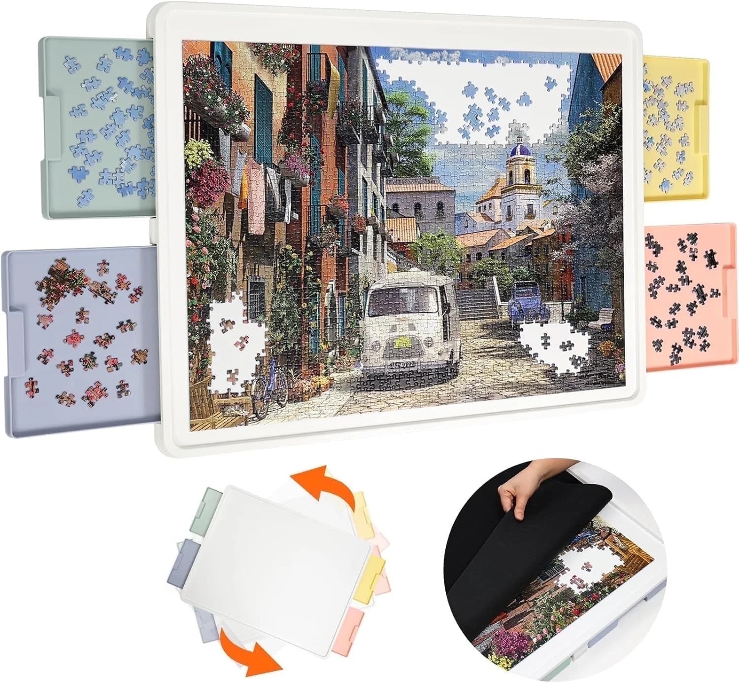 Playboda Rotating Puzzle Table for Adults Jigsaw Games 1500-Piece Puzzle Board with Drawers and M... | Walmart (US)