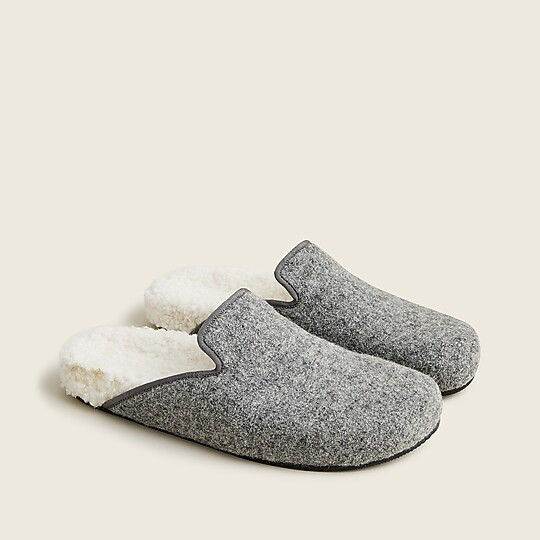 Pacific sherpa-lined felt clogs | J. Crew US