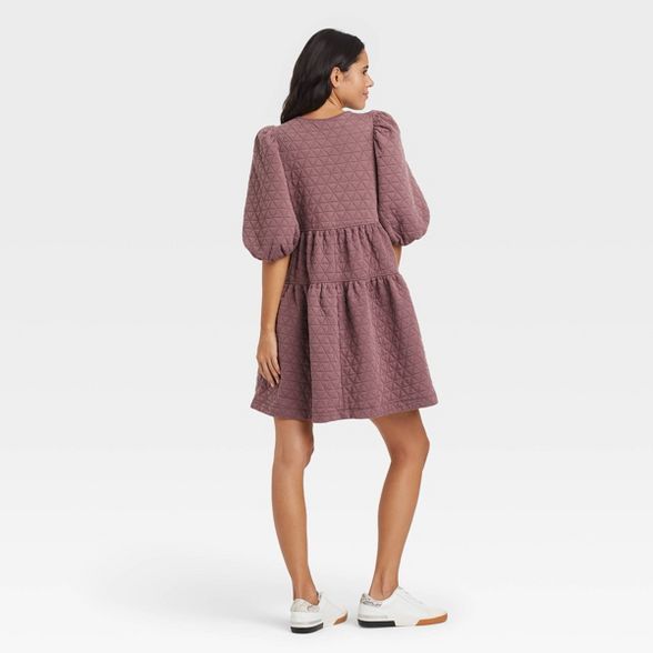 Women's Balloon 3/4 Sleeve Quilted Dress - A New Day™ | Target
