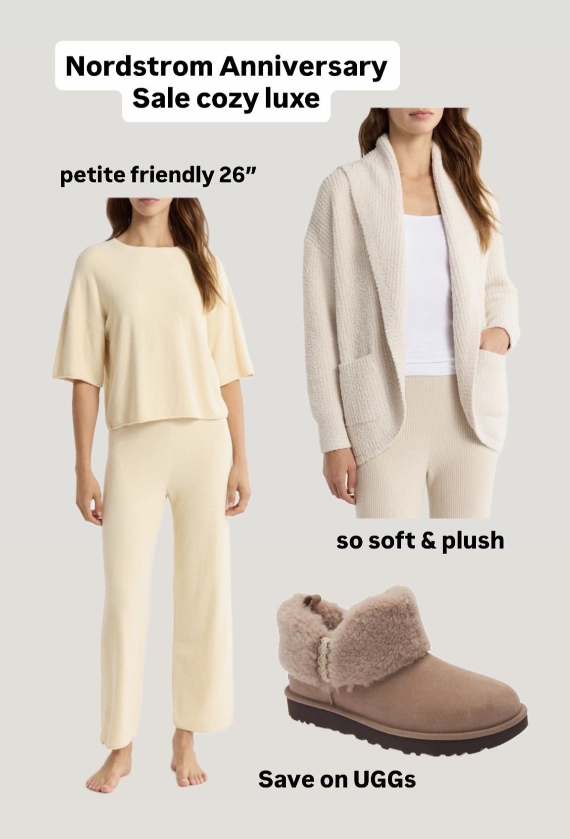 Nsale little luxuries that you’ll want to lounge in all day. The barefoot dreams set is petite friendly this year with a 25.5” inseam in XS and so cute

• barefoot dreams shawl cardigan has an oversized fit 
• Ugg boots and slippers on sale. 
A Big kids size 4 in the mini boot style linked fits me comfortably like a women’s 5.5

Lounge wear , mom favorites

#LTKmomlife #LTKSaleAlert