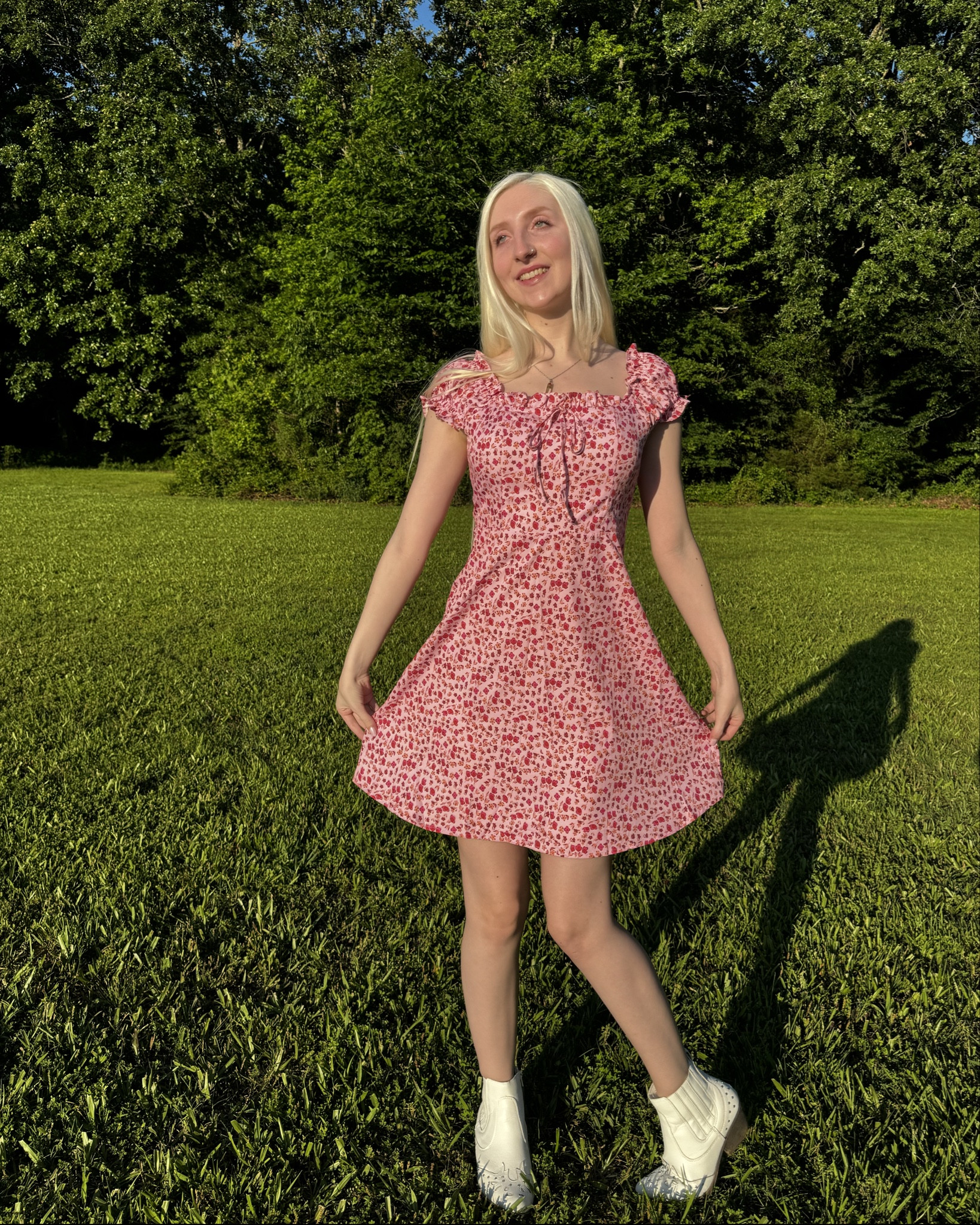 Wearing a beautiful pink floral dress from Rihoas in size Small, fits TTS. You can use my code: AGI20G for 20% off at Rihoas! The exact dress is linked below and it is the final sale of this dress! Get yours before they’re gone! 

#LTKFindsUnder50 #LTKFindsUnder100 #LTKSaleAlert