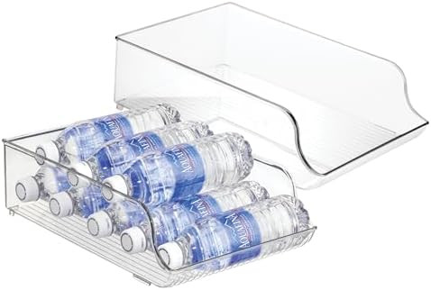 iDesign Plastic Water Bottle Organizer for Fridge, Bottle Holder for Kitchen and Pantry, Clear, 2... | Amazon (US)