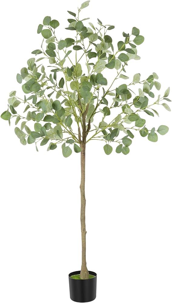 melos Artificial Eucalyptus Tree 5FT Tall Faux Skinny Plant for Decor Indoor Fake Potted Eucalypt... | Amazon (US)