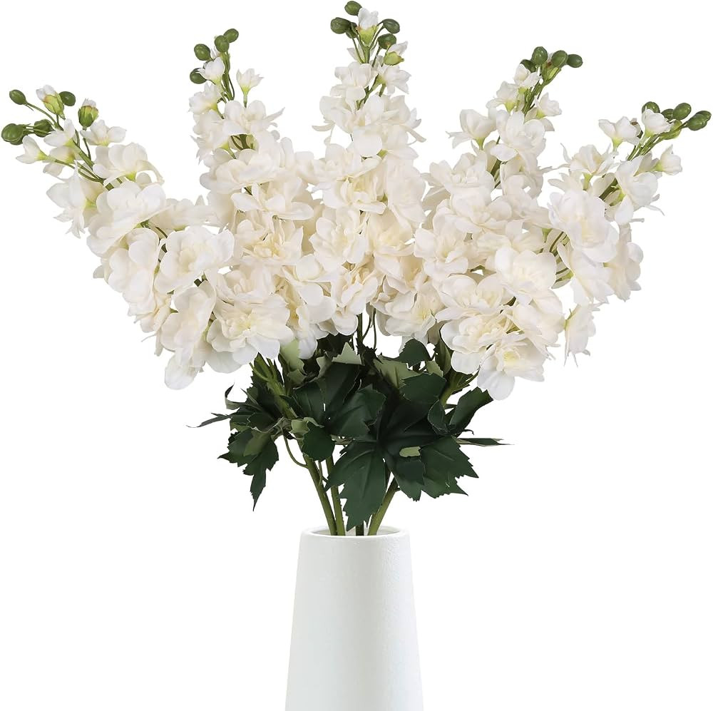 5PCS Champagne Fake Snapdragons Silk Flowers 30.7" Artificial Snapdragon Flowers Long Stem Artifi... | Amazon (US)