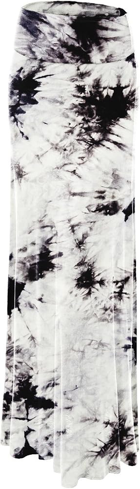 Lock and Love Women's Casual High Waist Solid/Tie Dye Fold Over Flowy Long Maxi Skirt | Amazon (US)