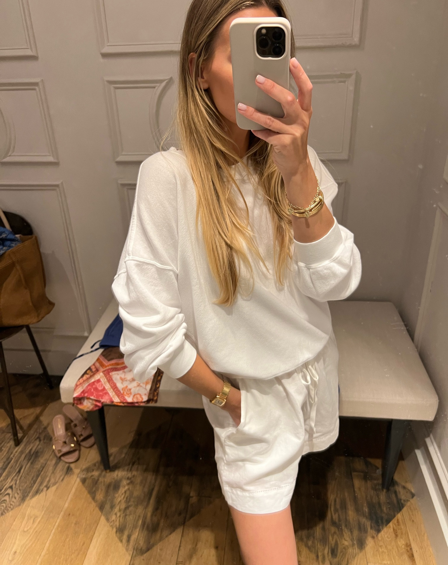 Comfy white set for my trip to Nantucket in July - found at Unsubscribed on 87th and Madison - linen shorts and light weight terry sweatshirt 

#LTKfit #LTKFind #LTKstyletip