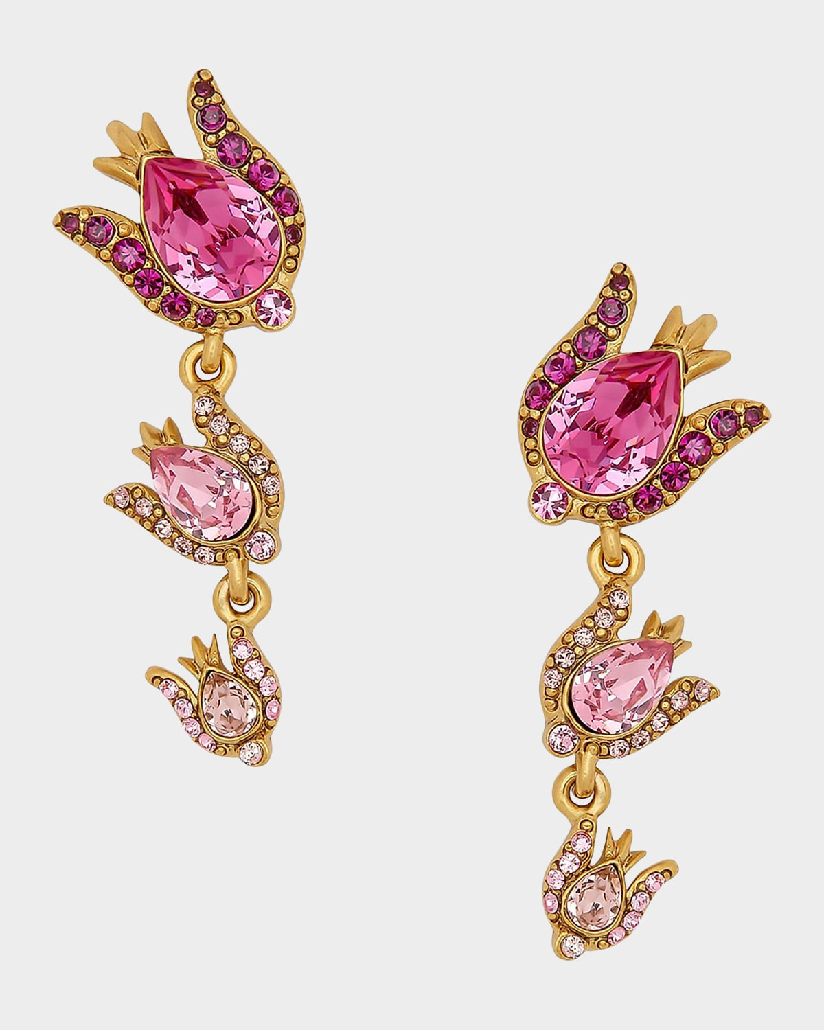 Rose Crystal Triple Drop Earrings | Neiman Marcus